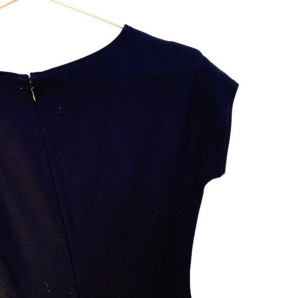 NWT Armani Collezioni Black One Puff Shoulder Black Below Knee Dress Retail $895 - Picture 11 of 11